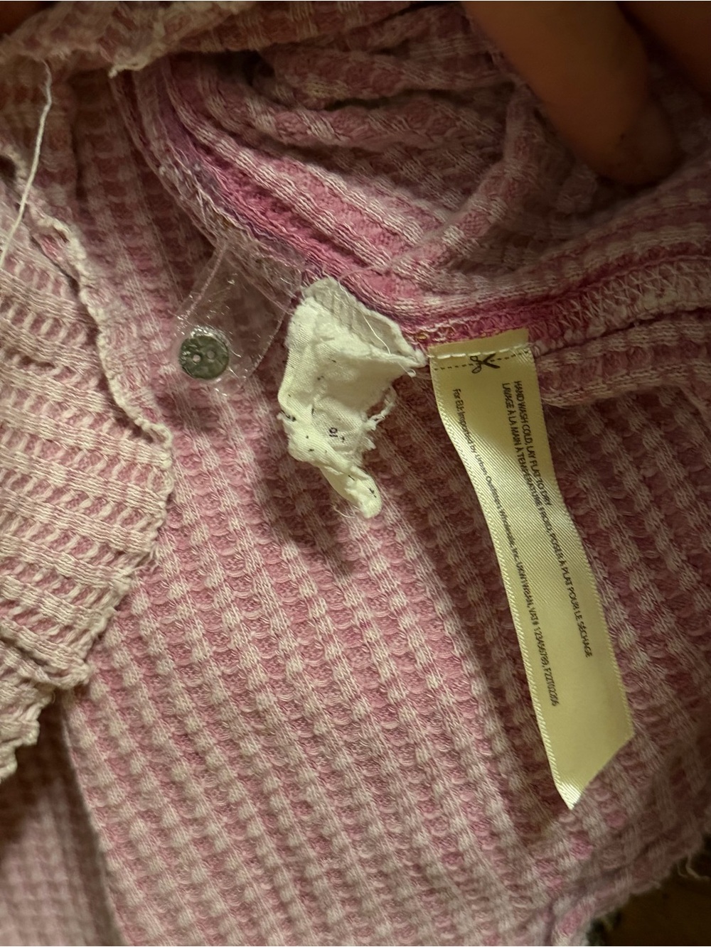 Free People FP One Colt Pink Waffle Thermal Henley SIZE MEDIUM - Picture 8 of 8